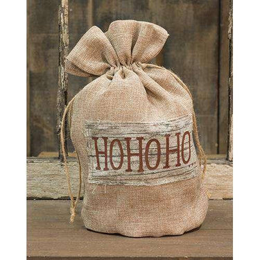 Ho Ho Ho Burlap Bag, 15x9 Christmas Decor - The Fox Decor